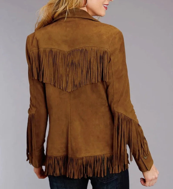 Women Native American Western Cowboy Leather Jacket Suede Fringe & Beaded -ZLC-WWJ-2044-1