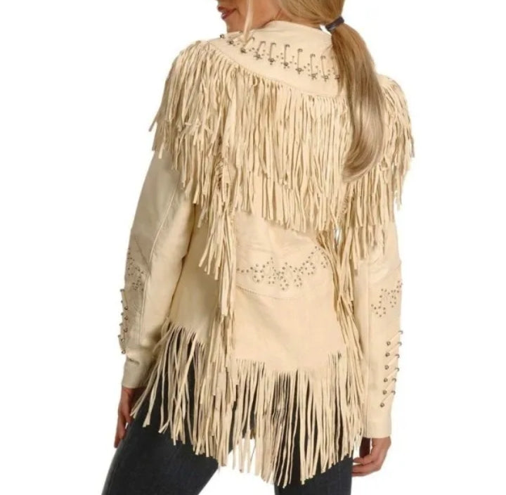 Women Native American Western Cowboy Leather Jacket Suede Fringe & Beaded -ZLC-WWJ-2049-1