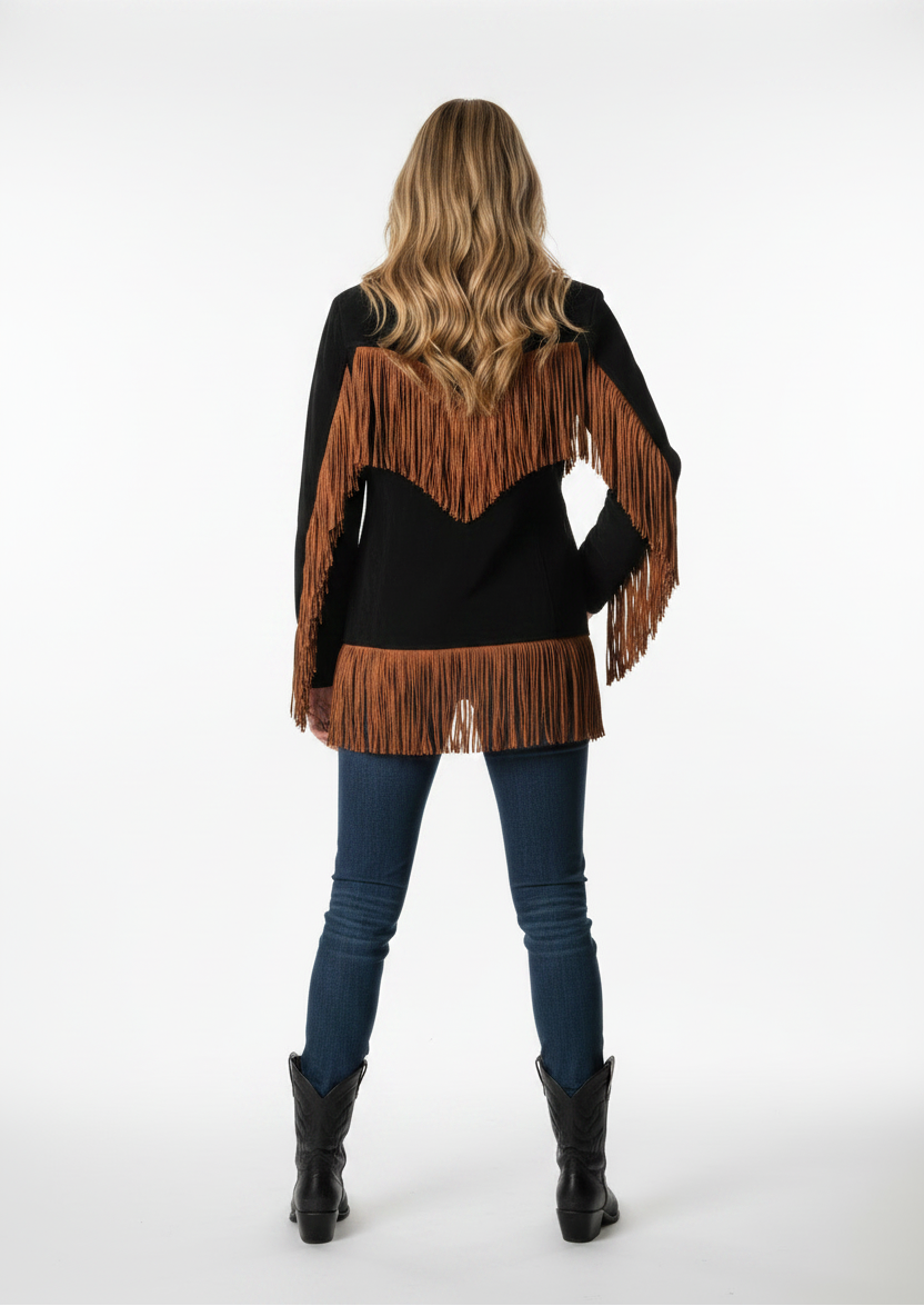 Women Native American Western Cowboy Leather Jacket Suede Fringe & Beaded -ZLC-WWJ-2051