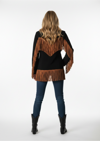 Women Native American Western Cowboy Leather Jacket Suede Fringe & Beaded -ZLC-WWJ-2051