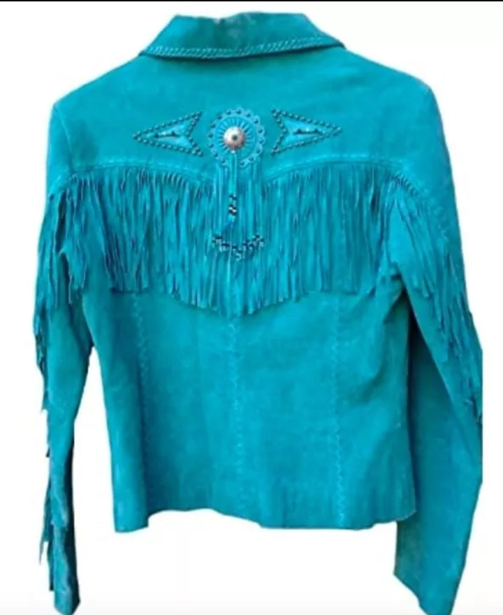 Women Native American Western Cowboy Leather Jacket Suede Fringe & Beaded -ZLC-WWJ-2054-1