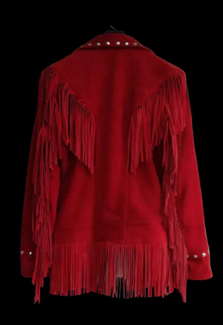 Women Native American Western Cowboy Leather Jacket Suede Fringe & Beaded -ZLC-WWJ-2057-1