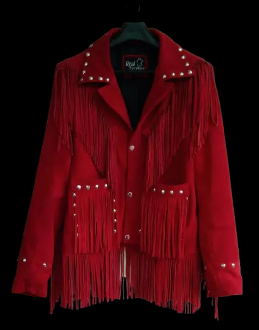 Women Native American Western Cowboy Leather Jacket Suede Fringe & Beaded -ZLC-WWJ-2057