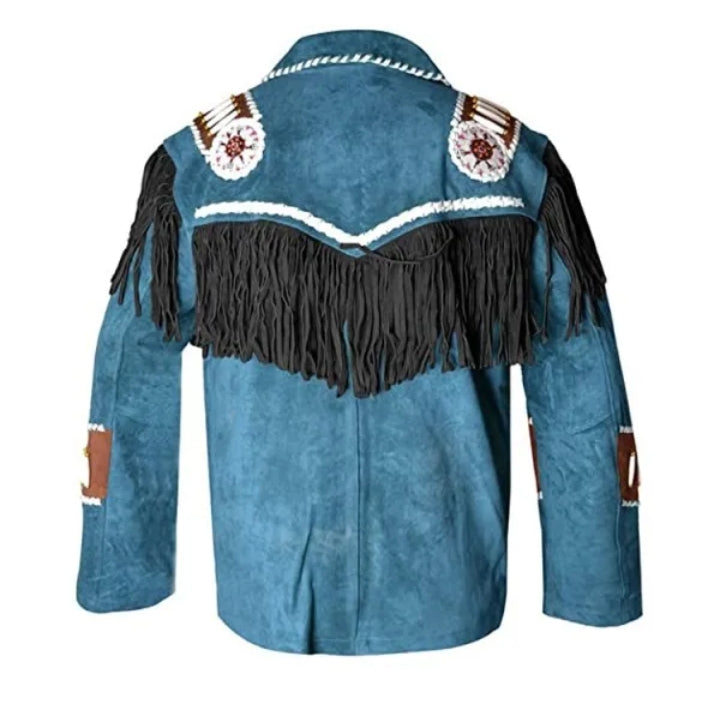 Women Native American Western Cowboy Leather Jacket Suede Fringe & Beaded -ZLC-WWJ-2057-1