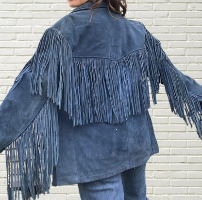 Women Native American Western Cowboy Leather Jacket Suede Fringe & Beaded -ZLC-WWJ-2061-2