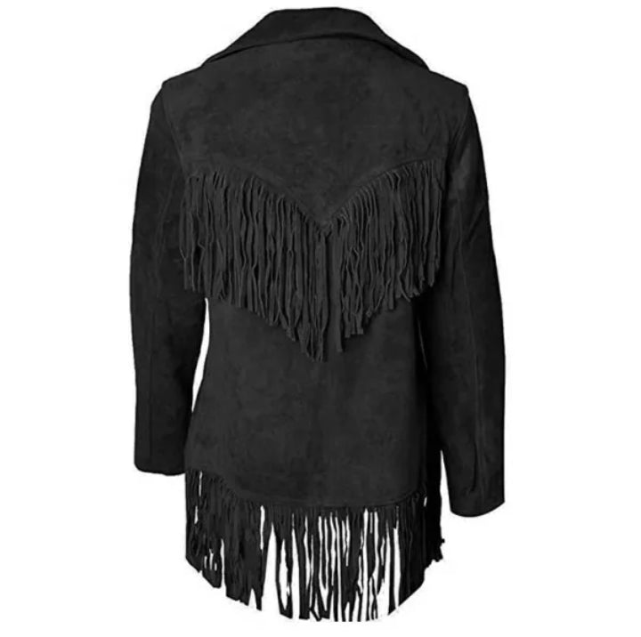 Women Native American Western Cowboy Leather Jacket Suede Fringe & Beaded -ZLC-WWJ-2070-1