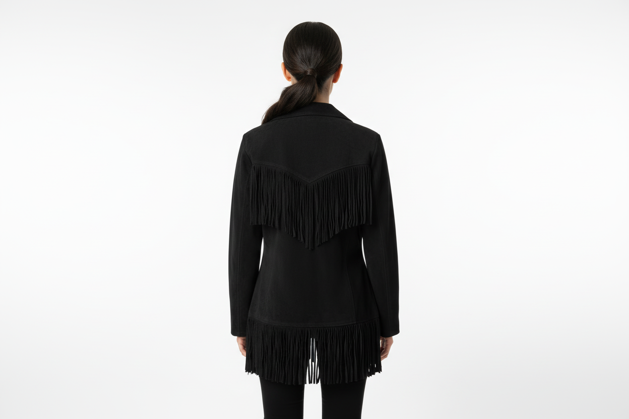 Women Fringe Real Leather Biker Jacket -ZLC-WWJ-2070
