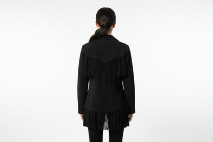 Women Fringe Real Leather Biker Jacket -ZLC-WWJ-2070