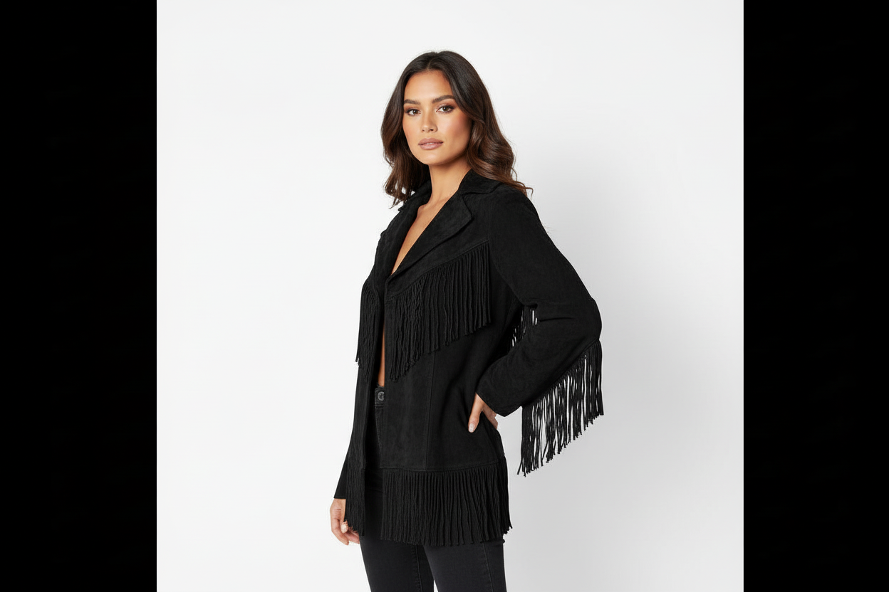 Women Fringe Real Leather Biker Jacket -ZLC-WWJ-2070