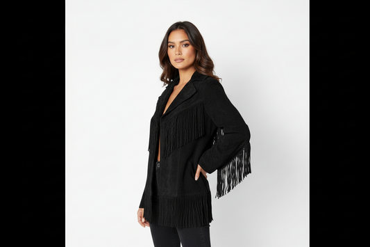 Women Fringe Real Leather Biker Jacket -ZLC-WWJ-2070