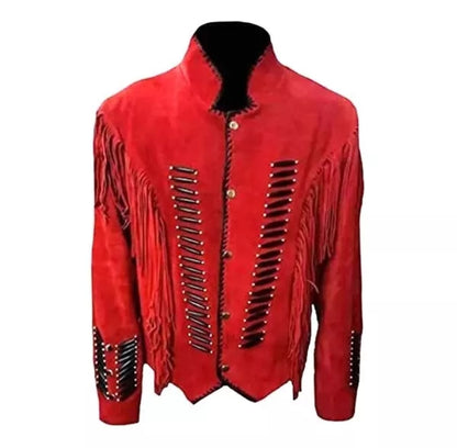 Women Native American Western Cowboy Leather Jacket Suede Fringe & Beaded -ZLC-WWJ-2081