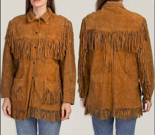 Women Fringe Real Leather cowboy Jacket -ZLC-WWJ-2080