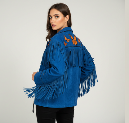 Women Fringe Suede Leather cowboy Jacket -ZLC-WWJ-2088