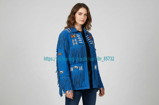 Women Fringe Suede Leather cowboy Jacket -ZLC-WWJ-2088